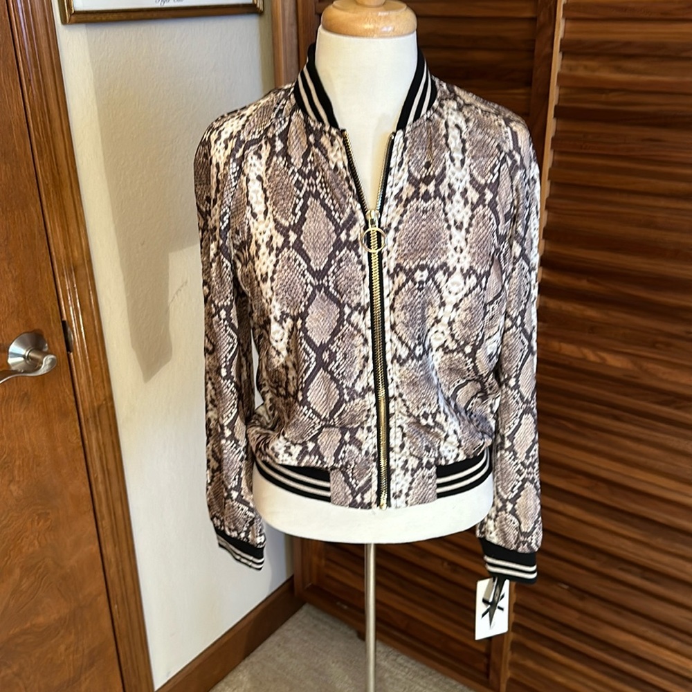 Blanc Noir reptile print wind jacket. Size s